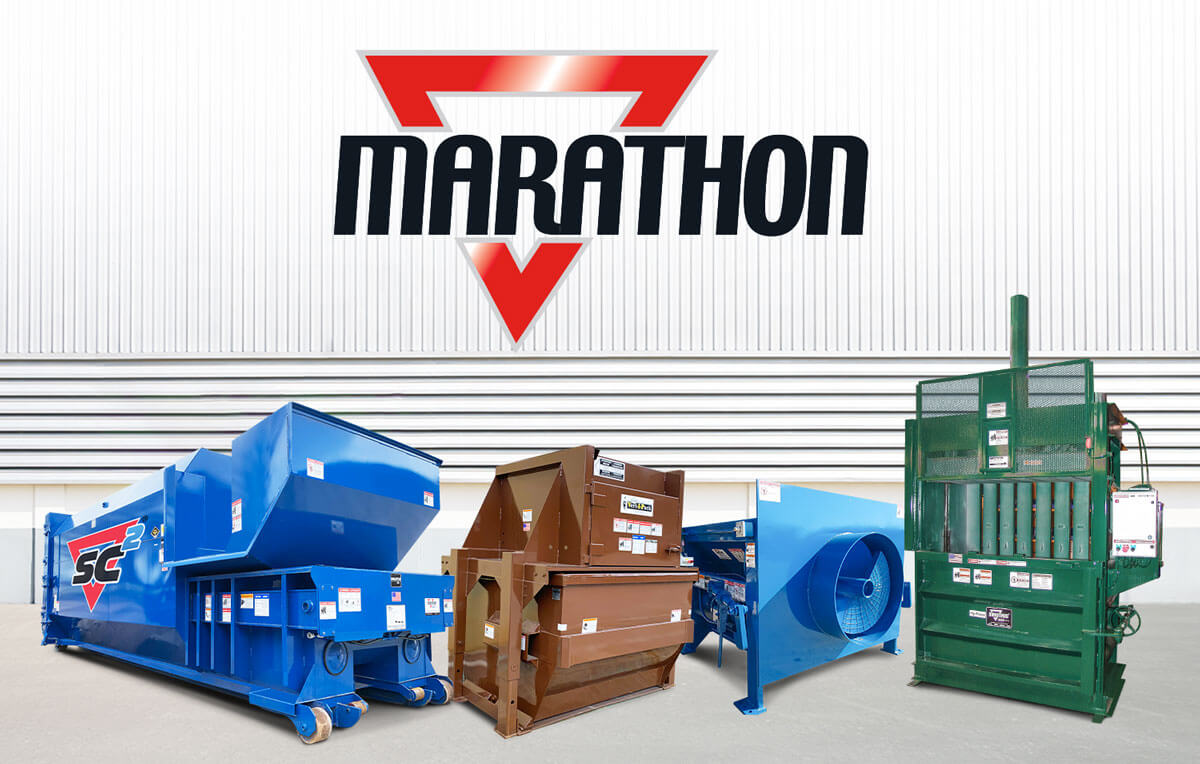 Marathon Equipment smart trash compactors and cardboard balers 