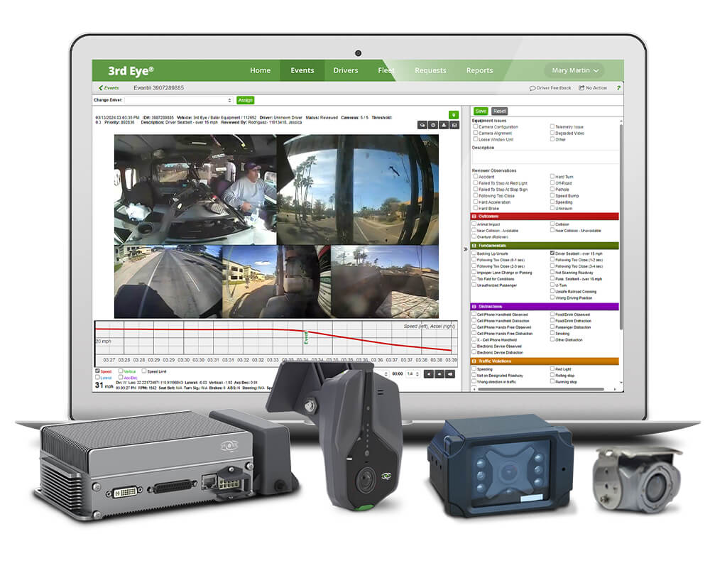 Integrated Truck cameras and camera systems for vehicle fleets