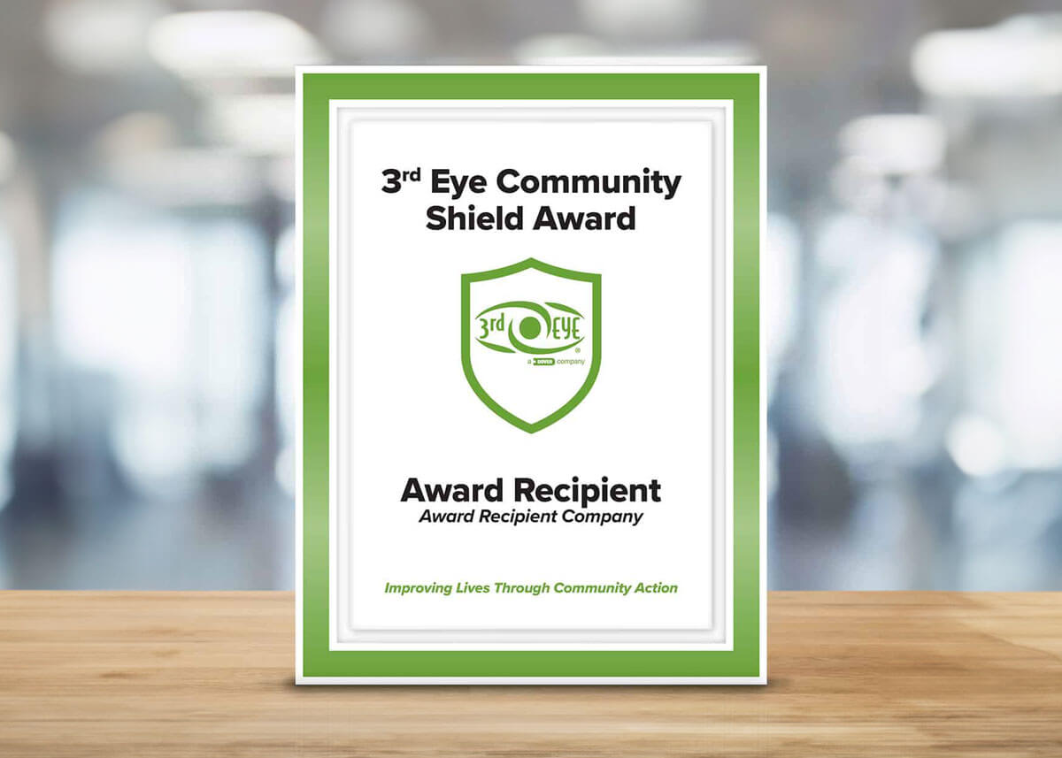3rd Eye waste industry community hero shield certificate award