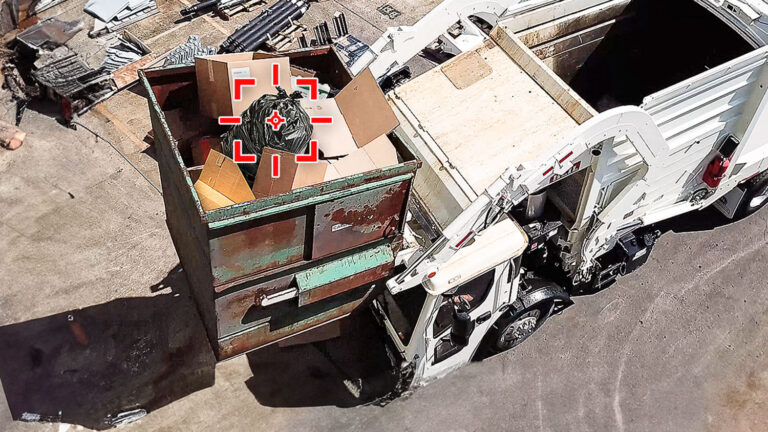 Commercial recycling contamination detection software for garbage trucks video